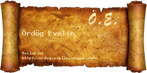 Ördög Evelin névjegykártya